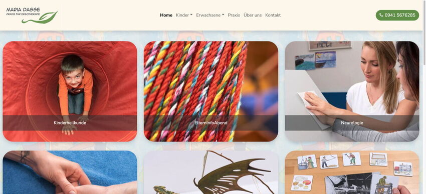 Startseite Website Ergotherapie Dasse 2021