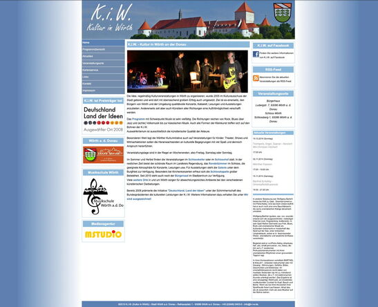 Startseite Website K.i.W. (Kultur in Wörth) 2013