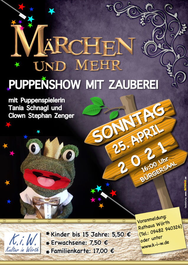 Druckvorlage Plakat Märchen und Mehr - Puppenshow mit Zauberei