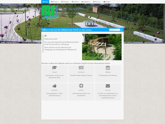 Startseite Website Mittelschule Wörth an der Donau 2017