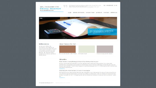 Startseite Website Steuerkanzlei Wagner 2018