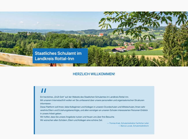 Startseite Website Staatliches Schulamt im Landkreis Rottal-Inn 2020