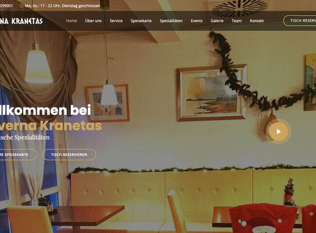 Startseite Webseite Taverna Kranetas 2024