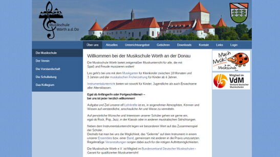 Startseite Website Musikschule Wörth an der Donau 2014