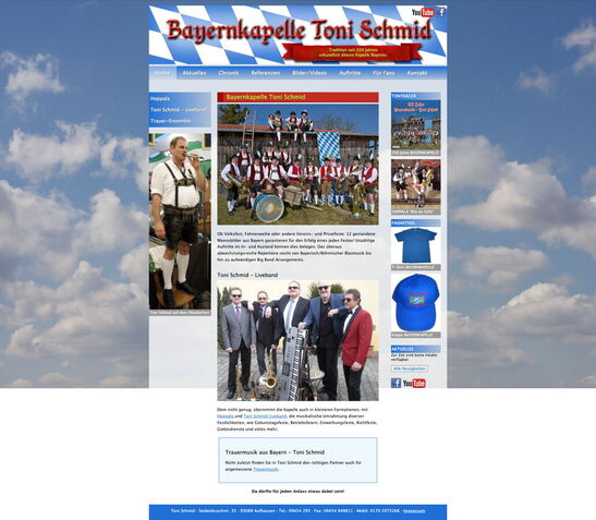 Startseite Website Bayernkapelle Toni Schmid 2017