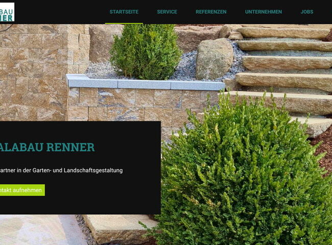 Startseite Website Garten- und Landschaftsbau Renner 2024