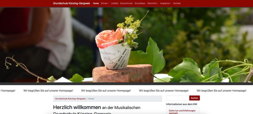 Startseite Website Grundschule Künzing Gergweis 2017