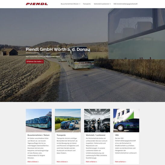 Startseite Website Piendl GmbH Wörth an der Donau 2025
