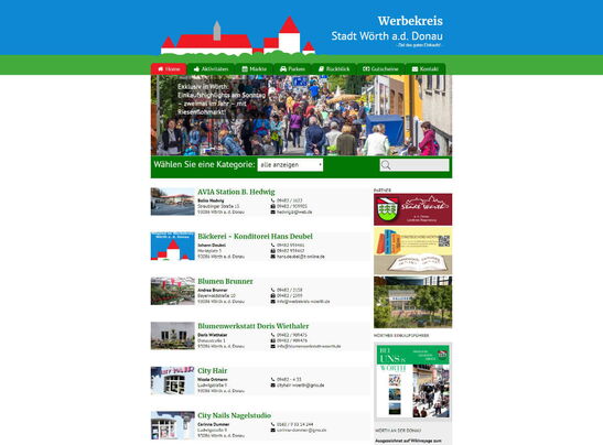 Startseite Website Werbekreis Wörth a. d. Donau 2018