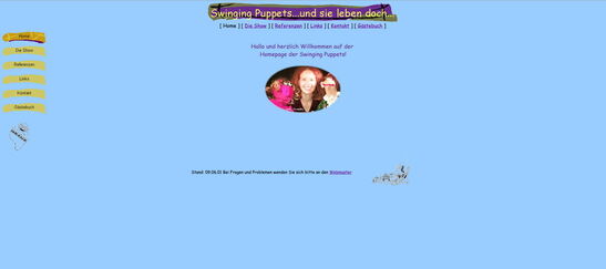Startseite Website Figurentheater „Swinging Puppets“ 2001