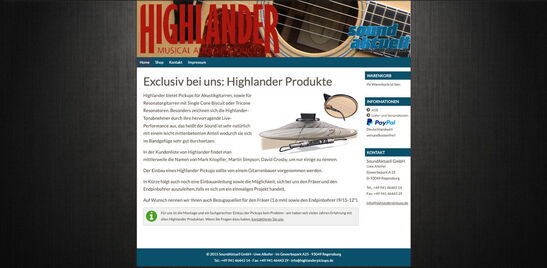 Startseite Webshop Highlanderpickups 2015