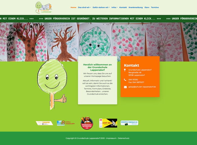 Startseite Website Grundschule Lappersdorf 2025