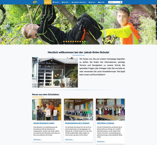 Startseite Website Jakob-Ihrler-Schule 2023