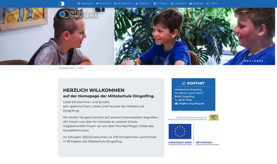 Startseite Website Mittelschule Dingolfing 2018