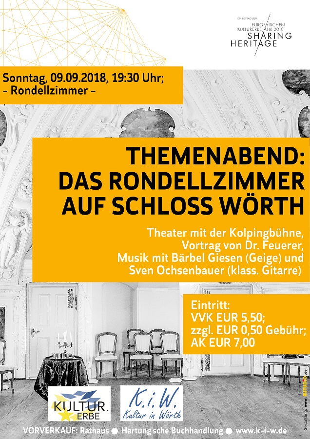 Druckvorlage Plakat Themenabend: Das Rondellzimmer auf Schloss Wörth 2018