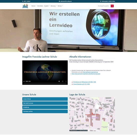 Startseite Website Franziska Lechner Schule 2025